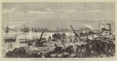 De Abessijnse expeditie, een schets aan de kust bij Zulla, Annesley Bay door Sir John Charles Robinson